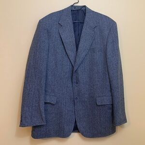 Norm Thompson || 100% Silk 2 Button Herringbone Single Breasted Blazer 44L